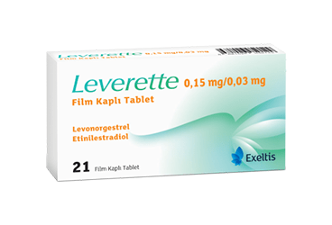 LEVERETTE 0.15 mg/0.03 mg 21 film kaplı tablet kutu görseli