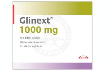 GLINEXT 1000 mg 112 mr film tablet { 8681094030153 } kutu görseli