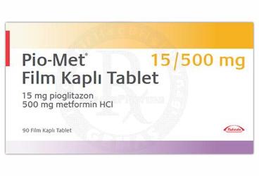 PIO-MET 15/500 mg 90 film tablet { Neutec Toplam Kalite } kutu görseli