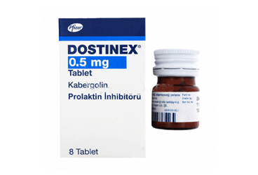 DOSTINEX 0.5 mg 8 bölünebilir tablet kutu görseli