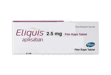 ELIQUIS 2.5 mg 10 film kaplı tablet kutu görseli