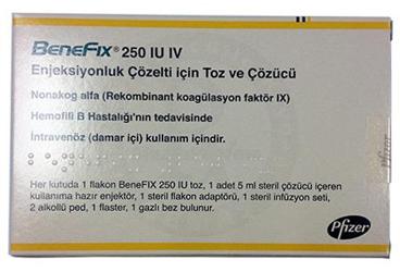 BENEFIX 250 IU IV enjeksiyonluk çözelti için toz ve çözücü kutu görseli