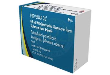 PREVENAR 20/0.5 ml IM enjeksiyonluk süspansiyon içeren kullanıma hazır enjektör (1 adet) kutu görseli