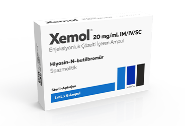 XEMOL 20 mg/ ml IV/IM/SC enjektabl çözelti içeren 6 ampül kutu görseli
