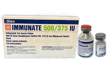 IMMUNATE 500 IU IV infüzyon için liyofilize toz içeren flakon { Eczacibasi-Baxalta } kutu görseli
