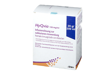 HYQVIA 20 G / 200 ml SC kullanım için infüzyonluk çözelti içeren flakon (2 flakon) kutu görseli