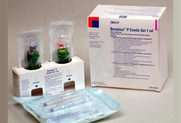 BERIPLAST-P COMBI SET 1 ml trombin çözeltisi ve 1 ml fibrinojen çöz. içeren fibrin yapıştırıcı { CSL Behring } kutu görseli