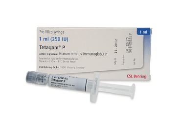 TETAGAM P 250 IU/1 ml enjeksiyon için çöz. içeren kullanıma hazır şırınga { CSL Behring } kutu görseli