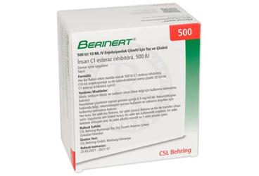 BERINERT P 500 IU/10 ml IV enjeksiyonluk çözelti için toz ve çözücü kutu görseli