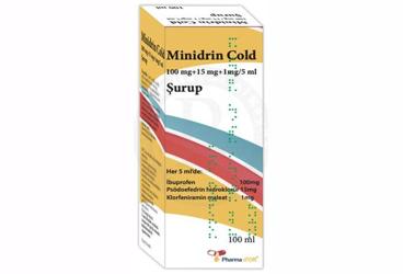 MINIDRIN COLD 100 mg + 15 mg + 1 mg / 5 ml şurup (100 ml) kutu görseli