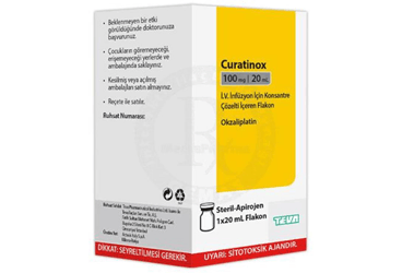 CURATINOX 100 mg/20 ml IV infüzyon için konsantre çözelti içeren 1 flakon kutu görseli