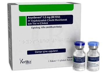 ARYOSEVEN 1 2 mg (60KIU) IV enjeksiyonluk çözelti hazırlamak için toz ve çözücü (1 flakon + 1 çözücü flakon) kutu görseli