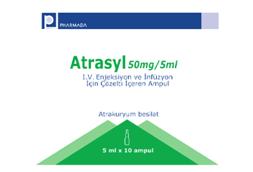 ATRASYL 50 mg/5 ml IV enjeksiyon ve infüzyon için çözelti içeren 10 ampül kutu görseli