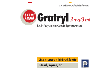 GRATRYL 3 mg/3 ml IV infüzyon için çözelti içeren 5 ampül kutu görseli