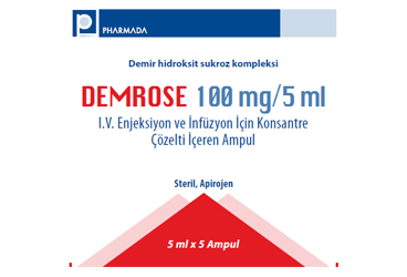 DEMROSE 100 mg/5 ml IV enjeksiyon ve infüzyon için konsantre çözelti içeren 5 ampül kutu görseli