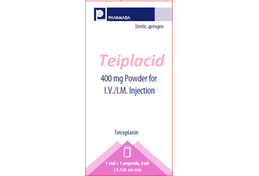 TEIPLACID 400 mg I.V./I.M enjeksiyonluk çözelti hazırlamak için liyofilize toz ve çözücü kutu görseli