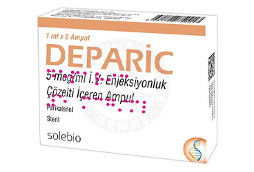 DEPARIC 5 mcg/ml enjeksiyonluk çözelti içeren ampül (1 ml 5 ampül) kutu görseli