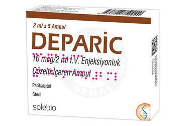 DEPARIC 10 mcg/2 ml IV enjeksiyonluk çözelti içeren ampül (2 ml 5 ampül) kutu görseli