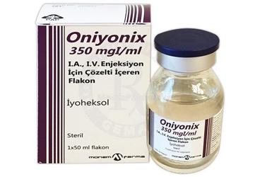 ONIYONIX 350 mgI / ml IA.IV enj. için çöz. içeren flakon (50 ml) { Montefarma } kutu görseli