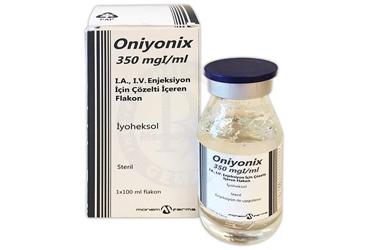 ONIYONIX 350 mgI / ml IA.IV enj. için çöz. içeren flakon (100 ml) { Montefarma } kutu görseli