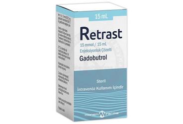 RETRAST 15 mmol/ 15 ml enjeksiyonluk çözelti 1 flakon kutu görseli
