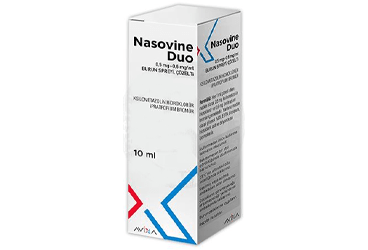 NASOVINE DUO 0.5 mg + 0.6 mg/ml burun spreyi. çözelti kutu görseli