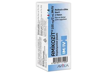 AMIKOZIT 100 mg /2ml IM/IV enjeksiyonluk çözelti kutu görseli