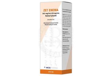 ZET ENEMA 161 mg/ml + 59 mg/ml rektal çözelti (67.5 ml) kutu görseli