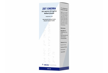ZET ENEMA 161 mg/ml + 59 mg/ml rektal çözelti (210 ml) kutu görseli