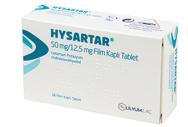 HYSARTAR 50 mg/12.5 mg 28 film kaplı tablet { Lilyum İlaç } kutu görseli