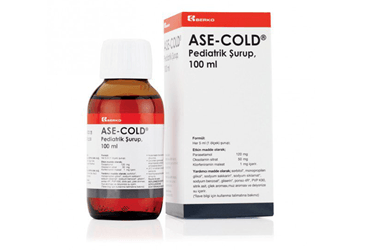 ASE-COLD 120 mg + 50 mg + 1 mg / 5 ml pediatrik şurup (100 ml) kutu görseli