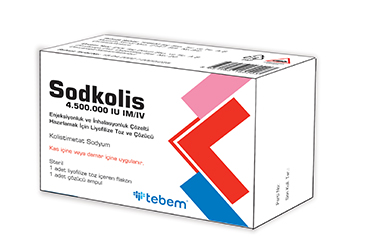SODKOLIS 4.500.000 IU IM/IV enjeksiyonluk ve inhalasyonLUK çözelti hazırlamak için liyofilize toz ve çözücü kutu görseli