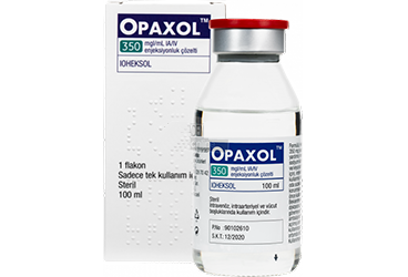 OPAXOL 350 mg I/ml IA/IV/INTRATEKAL enjeksiyonluk çözelti (1x100ML) kutu görseli
