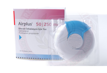 AIRPLUS 50/250 mcg DISCAIR inhilasyon için toz 60 doz kutu görseli