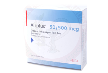 AIRPLUS 50/500 mcg DISCAIR inhilasyon için toz 60 doz kutu görseli