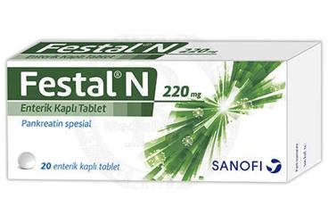 FESTAL N 220 mg enterik kaplı tablet (20 tablet) kutu görseli