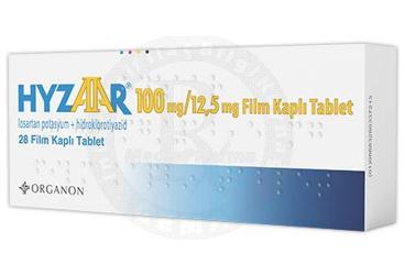 HYZAAR 100/12.5 mg 28 film kaplı tablet kutu görseli