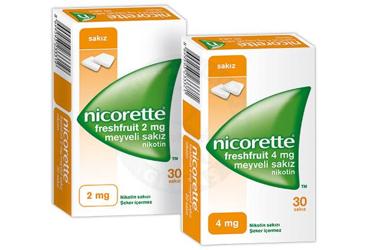 NICORETTE FRESHFRUIT 2 mg 30 MEYVELI SAKIZ kutu görseli