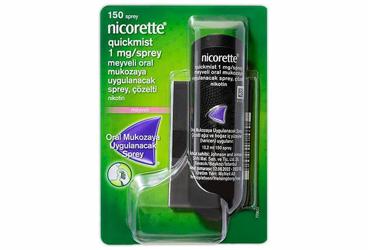 NICORETTE QUICKMIST 1 mg/sprey meyveli oral mukozaya uygulanacak sprey çözelti (1 şişe) kutu görseli