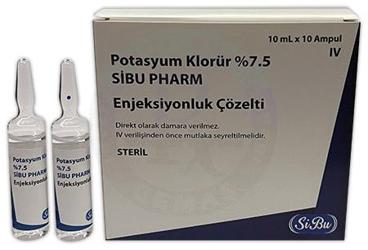 POTASYUM KLORUR %7.5 SIBU PHARM enjeksiyonluk çözelti (10 ampül) kutu görseli
