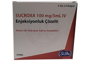 SUCROXA 100 mg/ 5 ml IV enjeksiyonluk çözelti (5 adet) kutu görseli