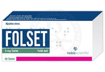 FOLSET 5 mg tablet (50 tablet) kutu görseli