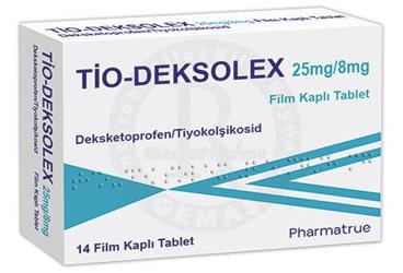 TIO-DEKSOLEX 25 mg/8 mg film kaplı tablet (14 tablet) kutu görseli