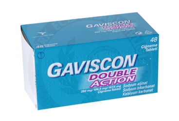 GAVISCON DOUBLE ACTION 48 çiğneme tableti kutu görseli