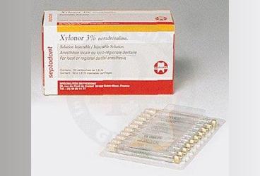 XYLONOR %3 NORADRENALINE enjeksiyonluk solüsyon içeren kullanıma hazır 50 kartuş kutu görseli