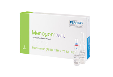 MENOGON 75 IU liyofilize toz içeren 5 ampül kutu görseli
