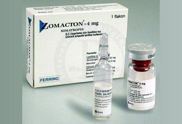 ZOMACTON 4 mg SC enjeksiyon için liyofilize toz içeren flakon kutu görseli