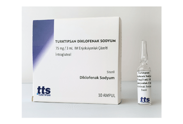 TURKTIPSAN DIKLOFENAK SODYUM 75 mg 3 ml IM 4 ampül kutu görseli