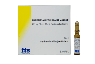 TURKTIPSAN FENIRAMIN MALEAT 45.5 mg/2 ml IM/IV ampül (50 ampül) kutu görseli