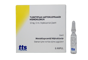 TURKTIPSAN METOKLOPRAMID HIDROKLORUR 10 mg/2 ml ampül (6 ampül) kutu görseli